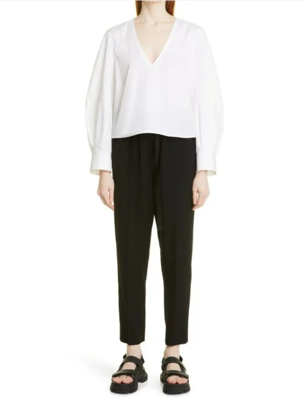 Classic Black Dress Pants | Relaxed Fit Ankle Length | Large